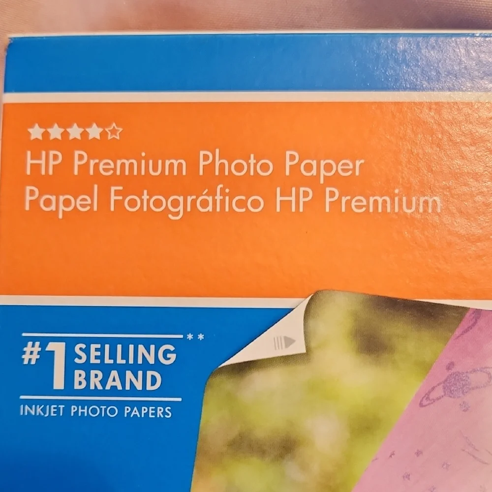 HP Photo Paper Pack with Blue and Orange Packaging